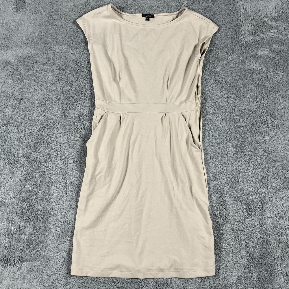 Quince Mini Sheath Dress Womens Medium Ponte Ultra-Stretch Pocket Cap Sleeve
